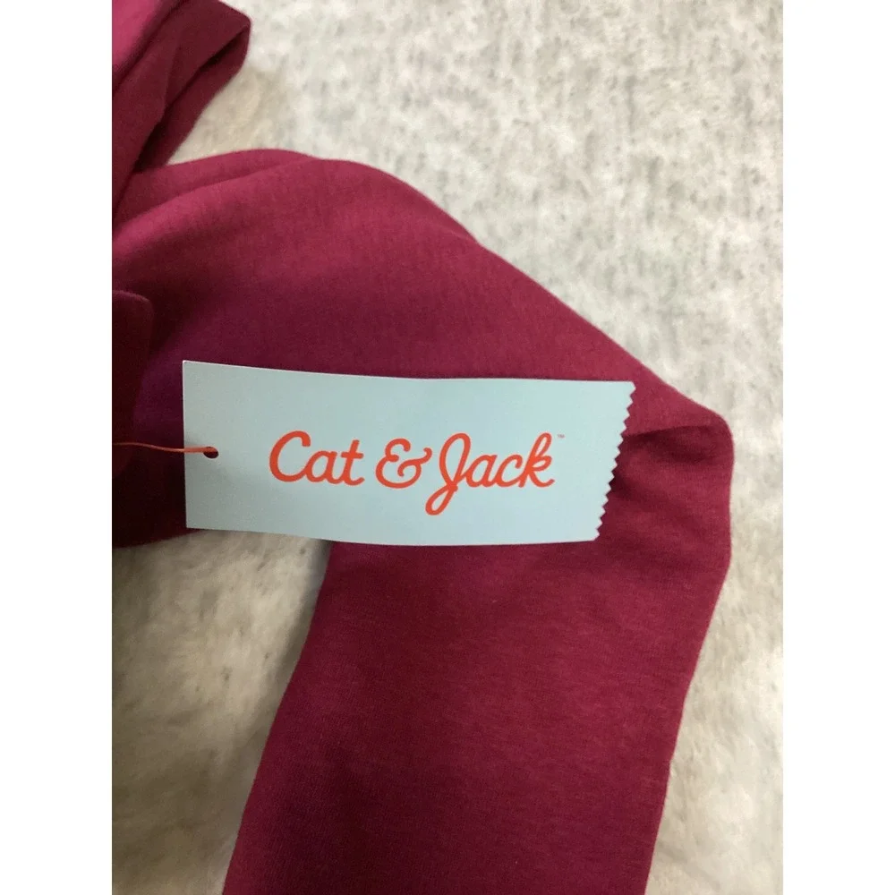Cat & Jack Girls Slim Fleece Lined Leggings Burgundy Maroon Size‎ S 6/7 sLIM NWT